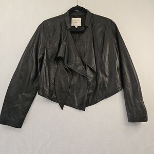 HABITUAL Black Leather Jacket Size S